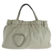 Pre-owned Leather totes Gucci Vintage , Beige , Dames