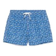 Polyester Zwemshorts met Elastische Riem Fedeli , Blue , Heren