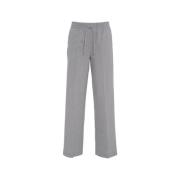 Grijze Straight-Leg Broek Elastische Taille Ottod'Ame , Gray , Dames