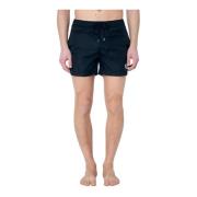 Zwemshorts met Logo Patch in Schelpweefsel Moncler , Black , Heren