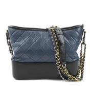 Pre-owned Leather shoulder-bags Chanel Vintage , Blue , Dames