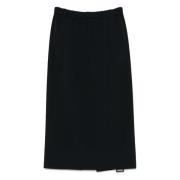 French Terry Maxi Rok Aspesi , Black , Dames