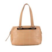 Pre-owned Leather chanel-bags Chanel Vintage , Beige , Dames