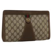 Pre-owned Leather clutches Gucci Vintage , Beige , Dames