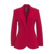 Rode Blazer met Piek Revers Norma Kamali , Red , Dames