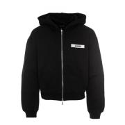 Zip Hoodie met Gros Grain Logo Jacquemus , Black , Heren