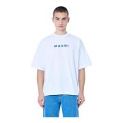 Jubileum Grafische Print Katoenen T-shirt Marni , White , Heren