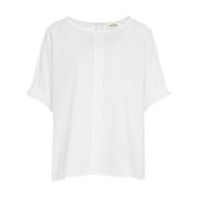 Witte Katoenen Blouse met Stijlvolle Rugdetail Ottod'Ame , White , Dam...