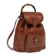 Pre-owned Leather backpacks Gucci Vintage , Brown , Dames