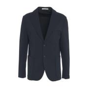 Blauwe Jersey Blazer Ss25 Paolo Pecora , Blue , Heren