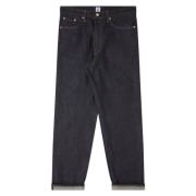 Japanse Losse Jeans Blauw Selvage Denim Edwin , Black , Heren