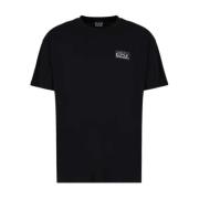 Logo T-shirt met contrast achterkant en borstplaat Emporio Armani EA7 ...