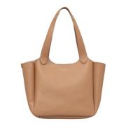 Bruin Leren Shopper Tas Forever Twinset , Brown , Dames