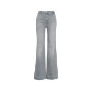 Grijze Flared Jeans Modern Dojo Stijl 7 For All Mankind , Gray , Dames