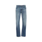 Blauwe Straight Fit Jeans 7 For All Mankind , Blue , Heren