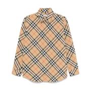 Beige Geknoopt Klassieke Kraag Shirt Burberry , Multicolor , Dames