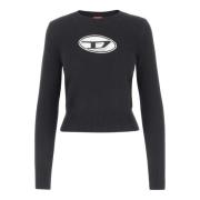 Wol Kasjmier Crew Neck Pullover Diesel , Black , Dames