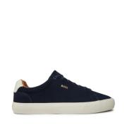 Blauwe Suède Lage Sneakers Vetersluiting Hugo Boss , Blue , Heren