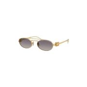 Gouden Metalen Frame Zonnebril SMU 54Z Miu Miu , Yellow , Unisex