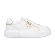 Witte Sneakers met Flatform Zool Pinko , White , Dames