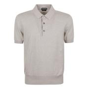 Grijze Katoenen Polo's en Poloshirts Tom Ford , Gray , Heren