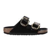 Sandales ouvertes en cuir verni avec semelle en liège Birkenstock , Bl...