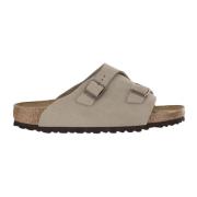 Suède Kurk Sandalen Verstelbare Gesp Sluiting Birkenstock , Beige , He...