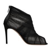 Zwarte Mesh Stiletto Enkellaarzen Dolce & Gabbana , Black , Dames