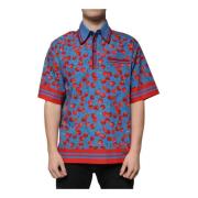 Kersenprint Polo T-shirt Blauw Rood Dolce & Gabbana , Multicolor , Her...