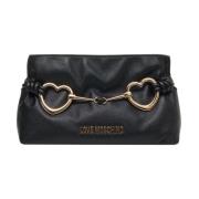 Chique Zwarte Clutch met Logodetail Love Moschino , Black , Dames