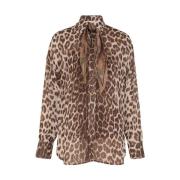 Luipaardprint Shirt met Halsdoek Zimmermann , Brown , Dames