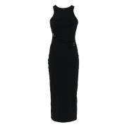 Midi Jurk met Piercing Detail Patrizia Pepe , Black , Dames