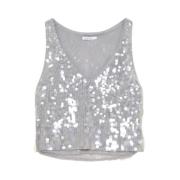 Pailletten Ombre Top Patrizia Pepe , Gray , Dames