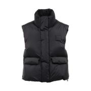 Zwarte Nylon Donsvest met Rits Moose Knuckles , Black , Dames