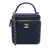 Pre-owned Leather chanel-bags Chanel Vintage , Blue , Dames