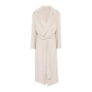 Gebonden Beige Jas met Zijgleuven Max Mara , White , Dames