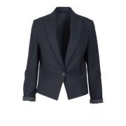 Elegant Wollen Jas Brunello Cucinelli , Blue , Dames