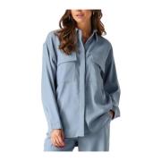 Livina Oversized Shirt Blauwe Blouse Minus , Blue , Dames