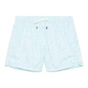 Polyester Zwemshorts met Elastische Riem Fedeli , Green , Heren