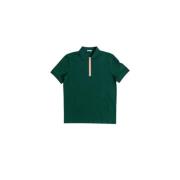 Smaragdgroene Half-Zip Poloshirt Moncler , Green , Heren