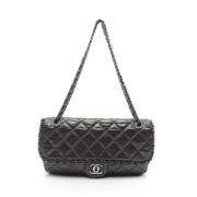 Pre-owned Leather chanel-bags Chanel Vintage , Gray , Dames