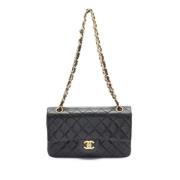 Pre-owned Leather shoulder-bags Chanel Vintage , Black , Dames