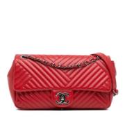 Pre-owned Leather chanel-bags Chanel Vintage , Red , Dames