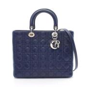 Pre-owned Leather dior-bags Dior Vintage , Blue , Dames