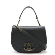 Pre-owned Leather handbags Chanel Vintage , Black , Dames