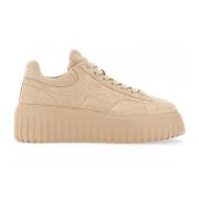 Sportieve H-Stripes Suède Sneakers Hogan , Beige , Dames