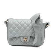 Pre-owned Leather chanel-bags Chanel Vintage , Gray , Dames