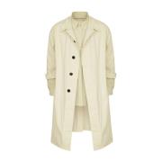 Beige Katoenen Trenchcoat met Overhemdvoering Maison Margiela , Beige ...