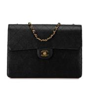 Pre-owned Leather chanel-bags Chanel Vintage , Black , Dames