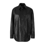 Casual Katoenen Overhemd voor Mannen Bottega Veneta , Black , Dames